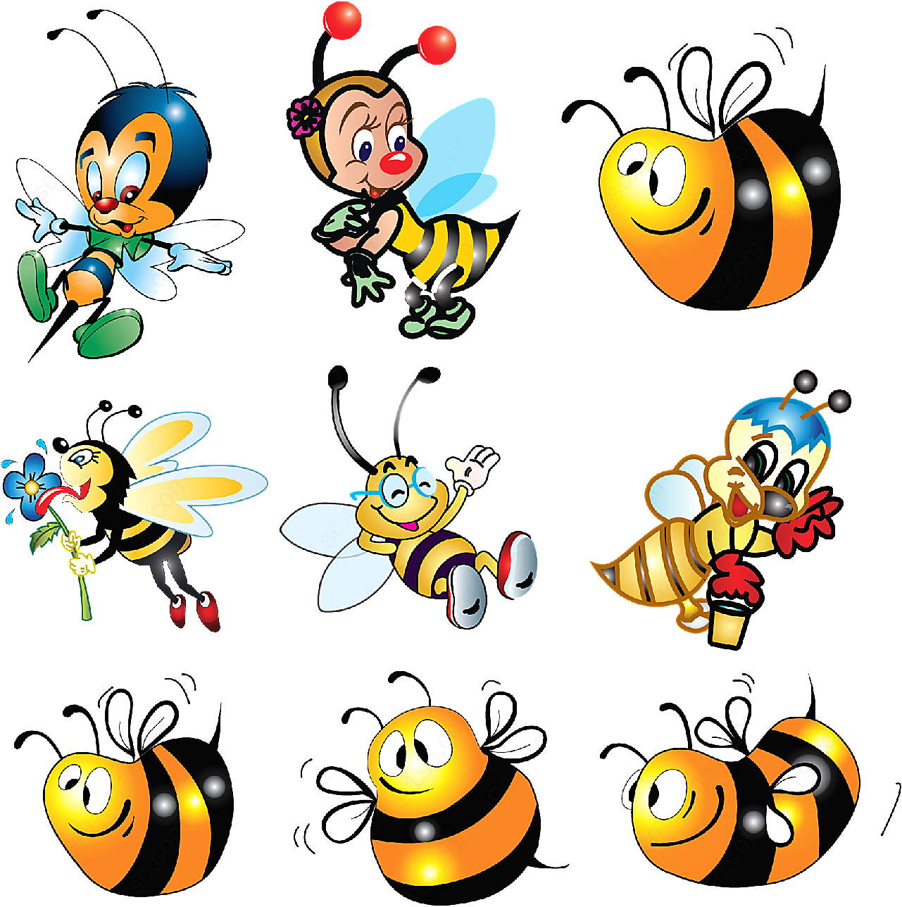 卡通蜜蜂矢量矢量卡通动物