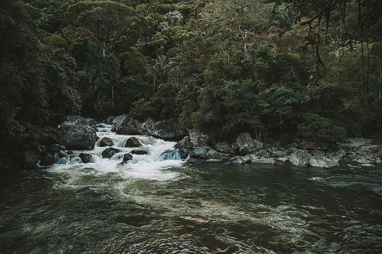 小河流水风景图片山水风景