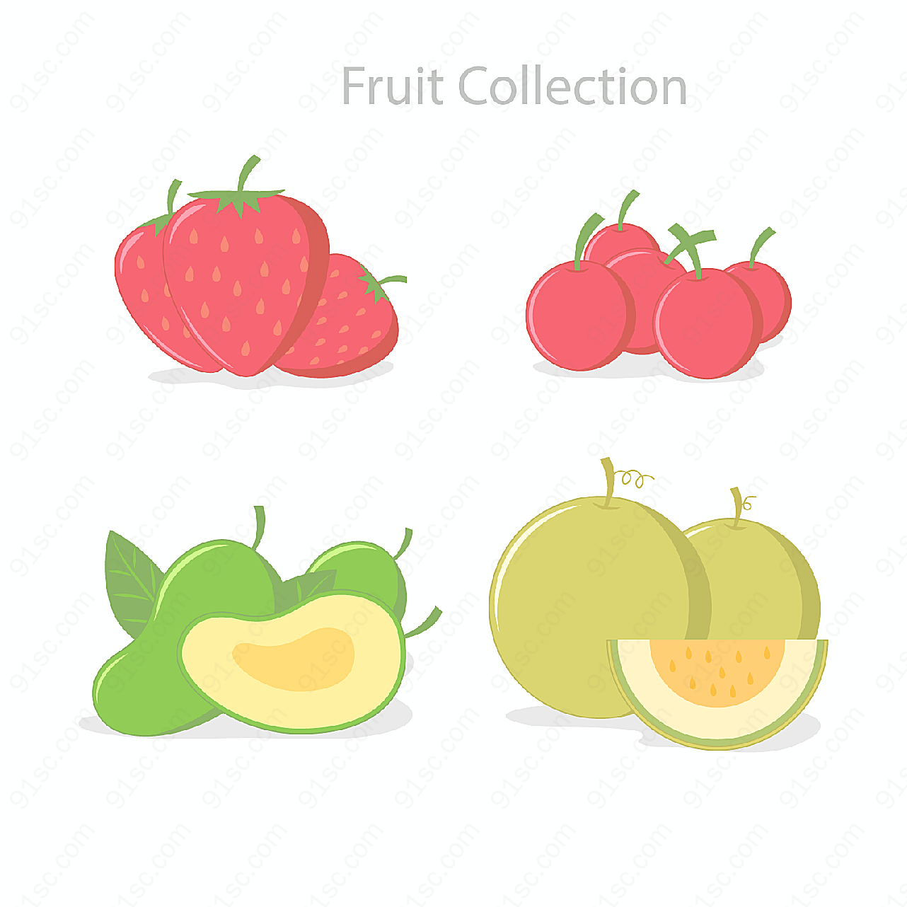 彩色水果设计矢量水果