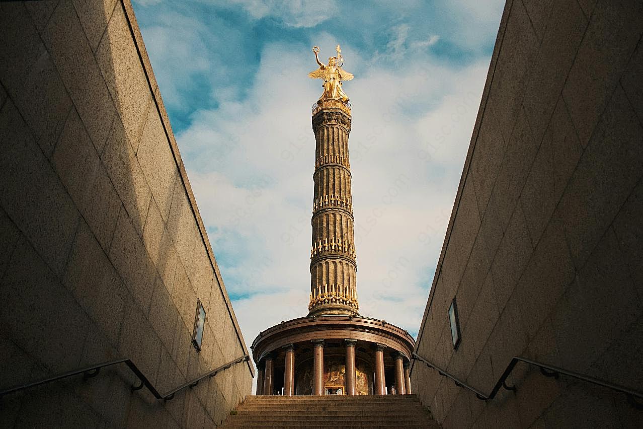 柏林胜利纪念柱图片高清空间