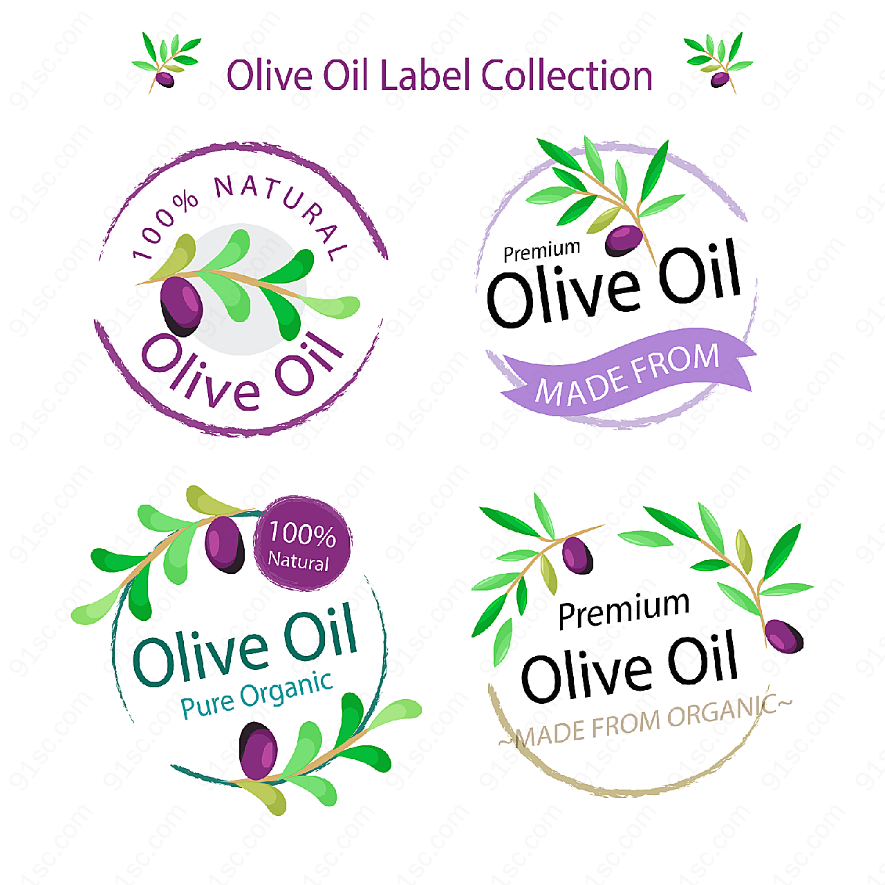 橄榄油标签矢量label矢量