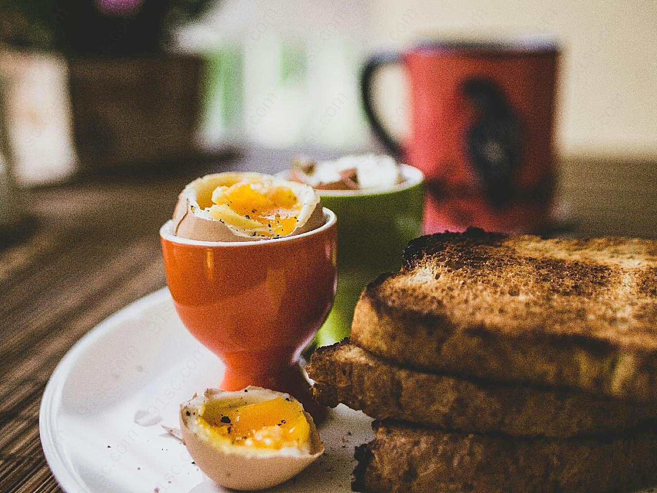 全麦吐司加鸡蛋早餐图片美食