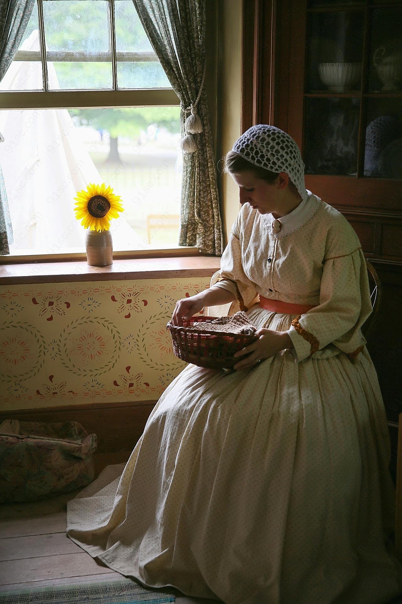 英国复古农家妇女图片高清摄影