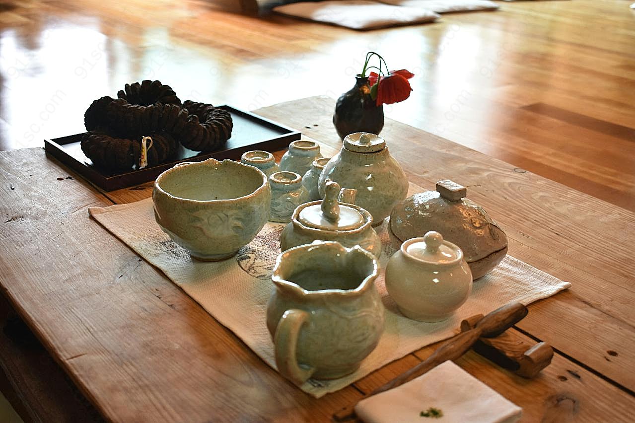 整套陶瓷茶具图片生活用品摄影
