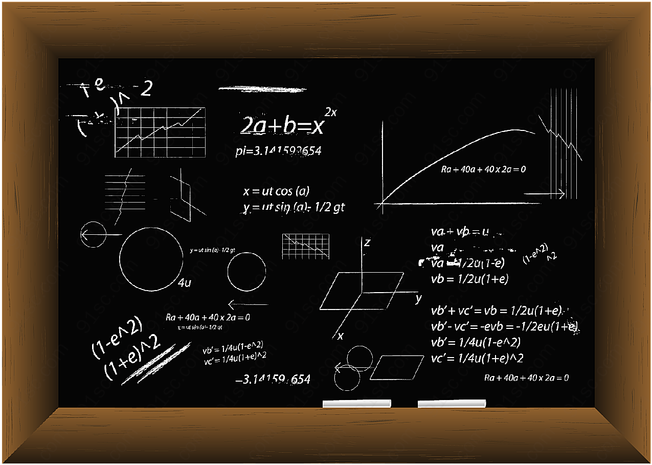 写满公式的黑板矢量学习用品