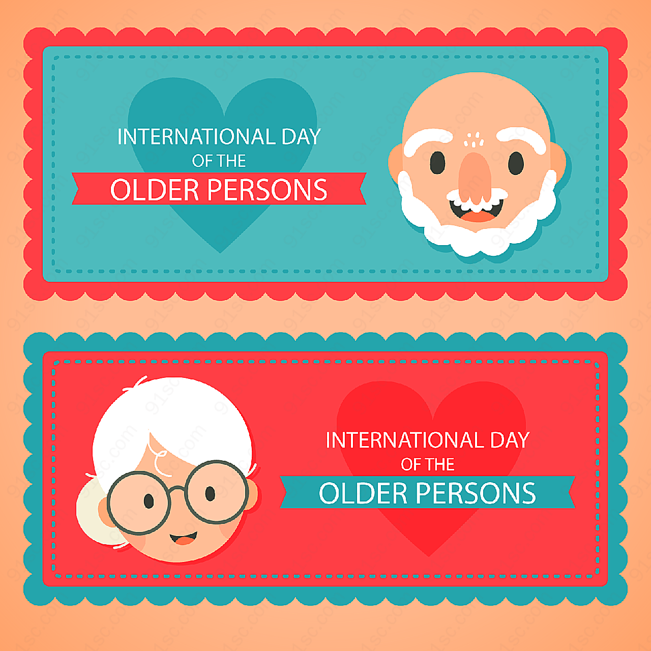 国际老年人日矢量节日其它