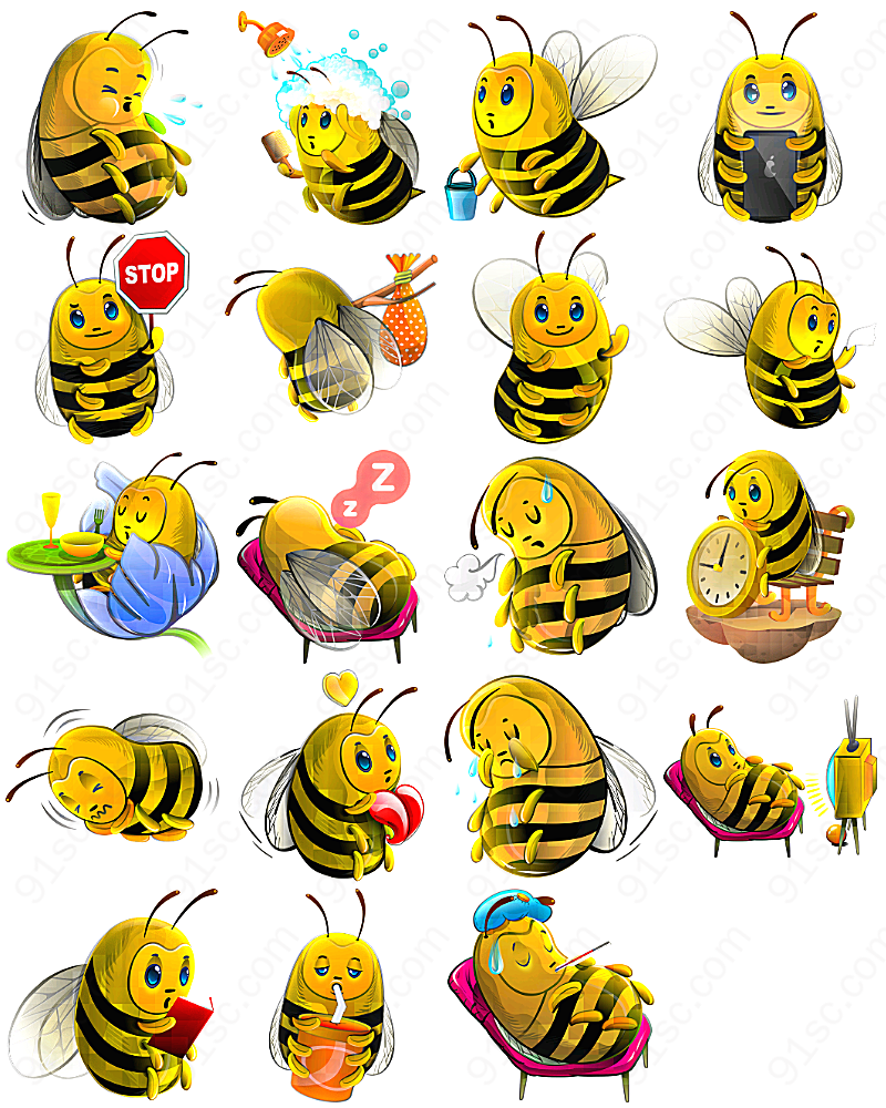 可爱蜜蜂系列动物植物