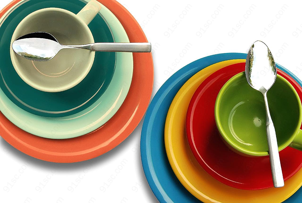 彩色餐具图片生活