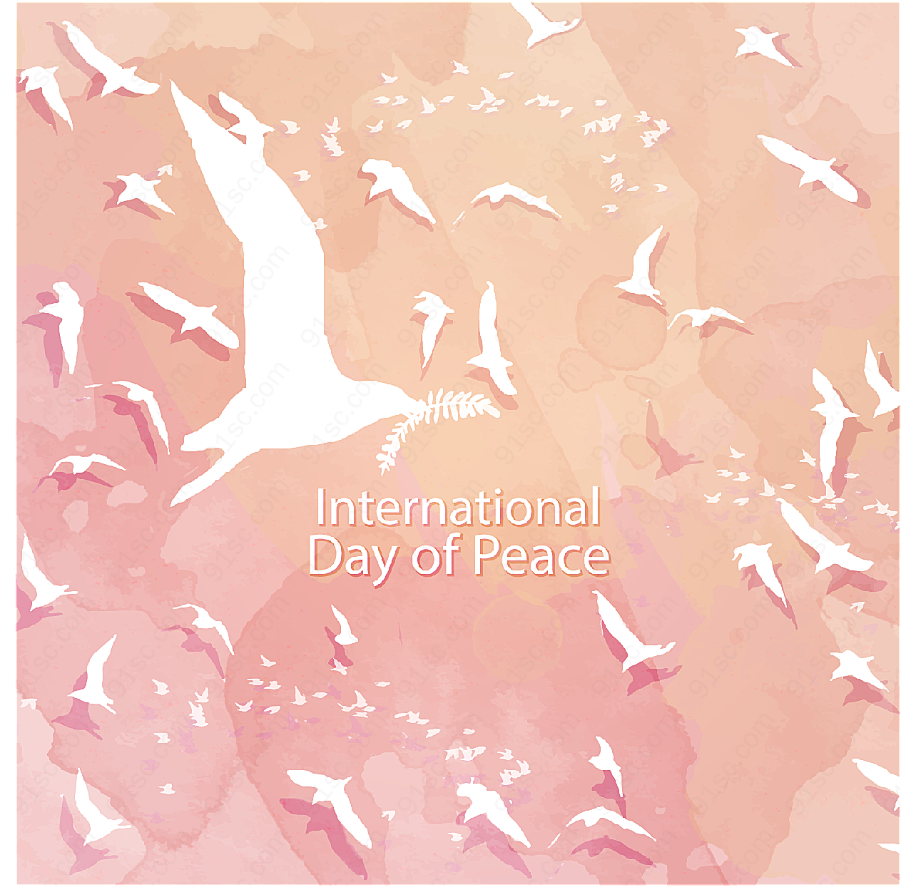 国际和平日鸽子群矢量节日其它