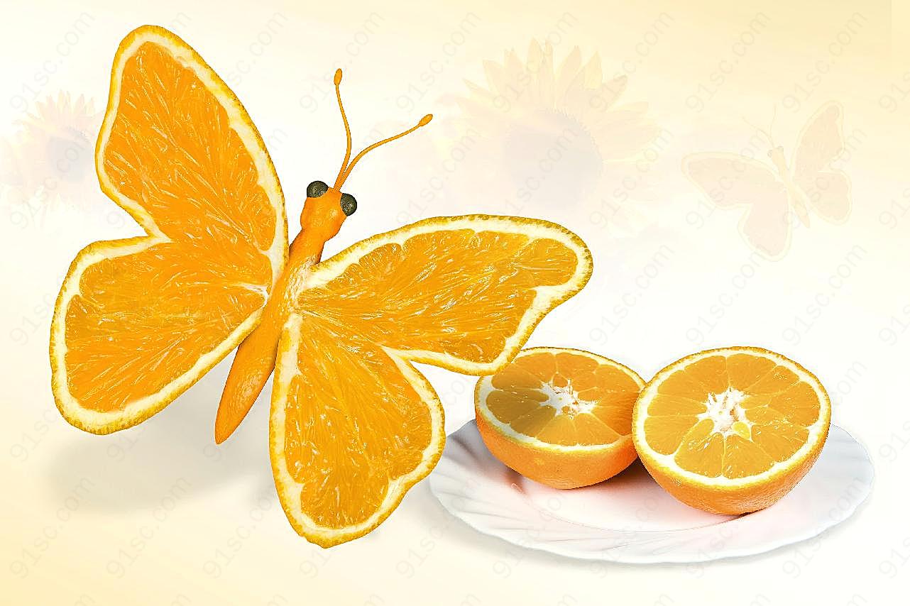 创意橙子图片高清