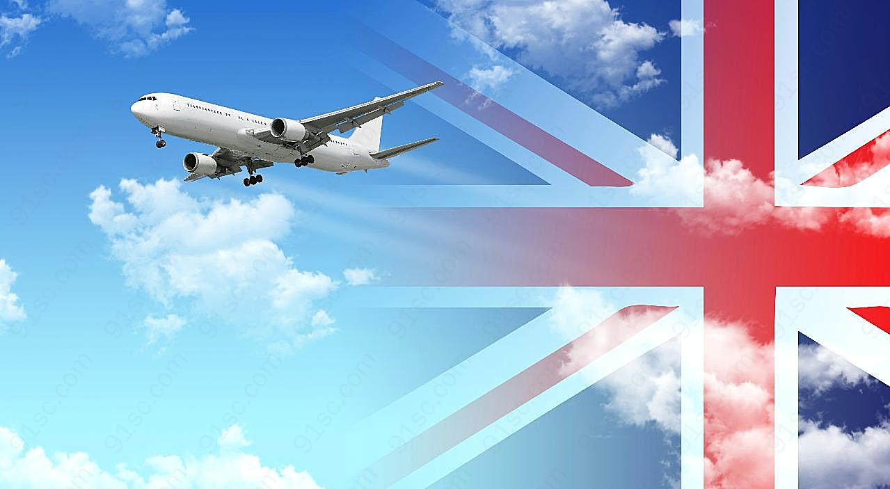 飞往英国的飞机图片交通工具