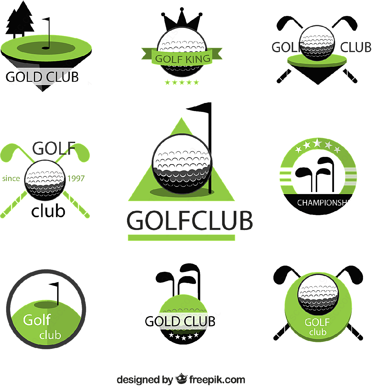 高尔夫俱乐部标志矢量logo图形