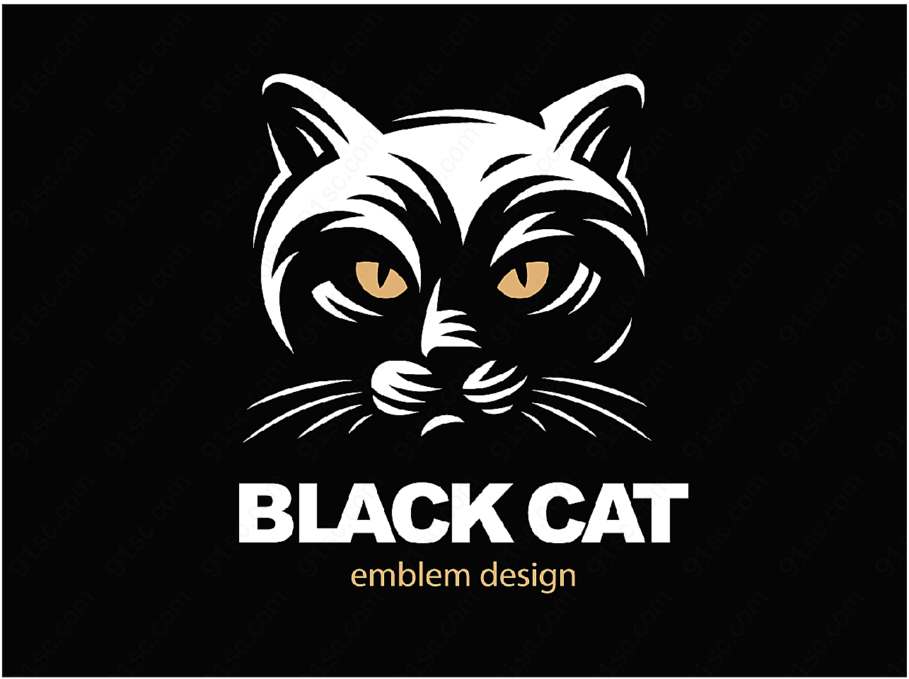 黑猫元素标志矢量logo图形