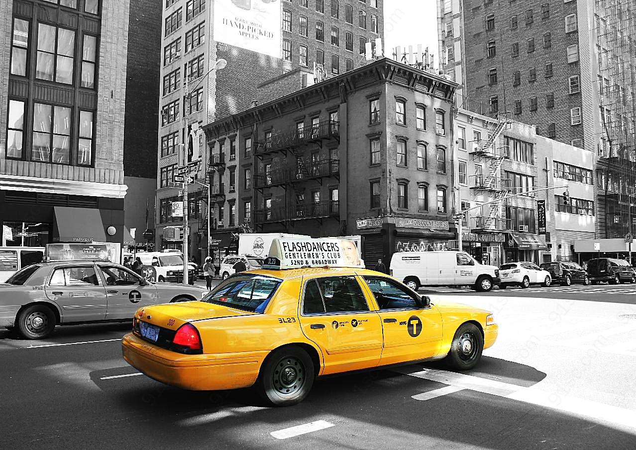 纽约街头出租车图片运输摄影