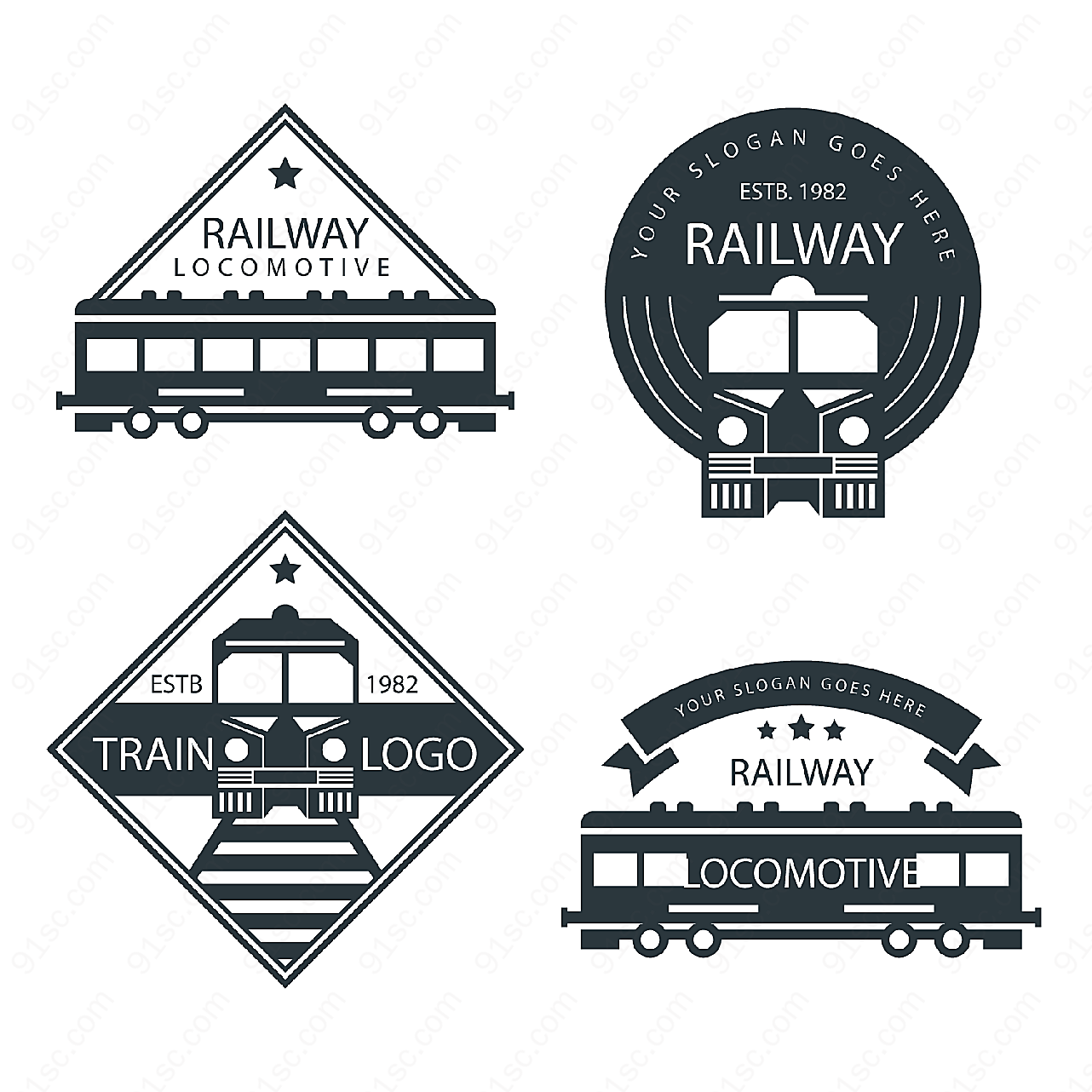 火车标志矢量logo图形
