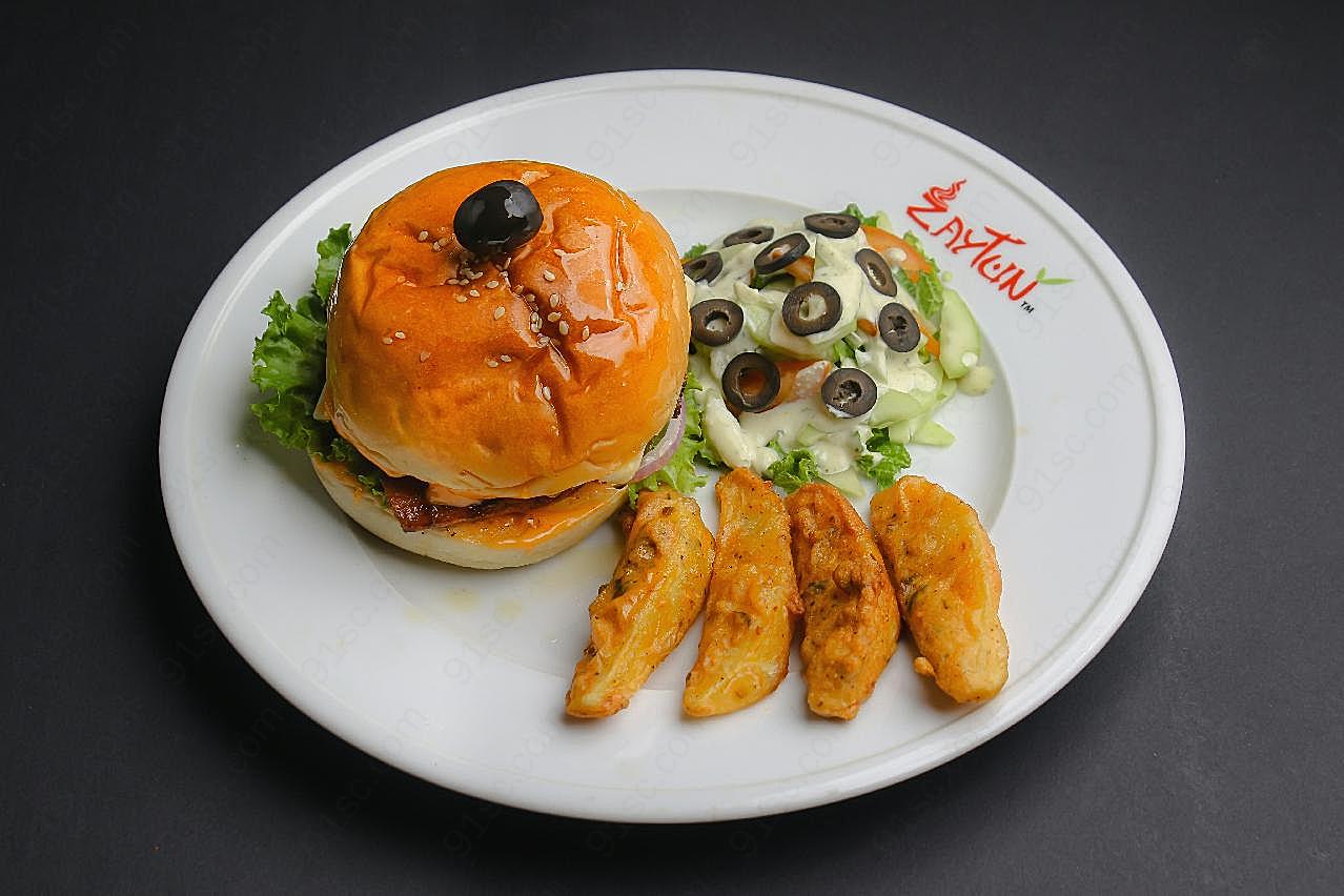 汉堡薯条图片餐饮美食