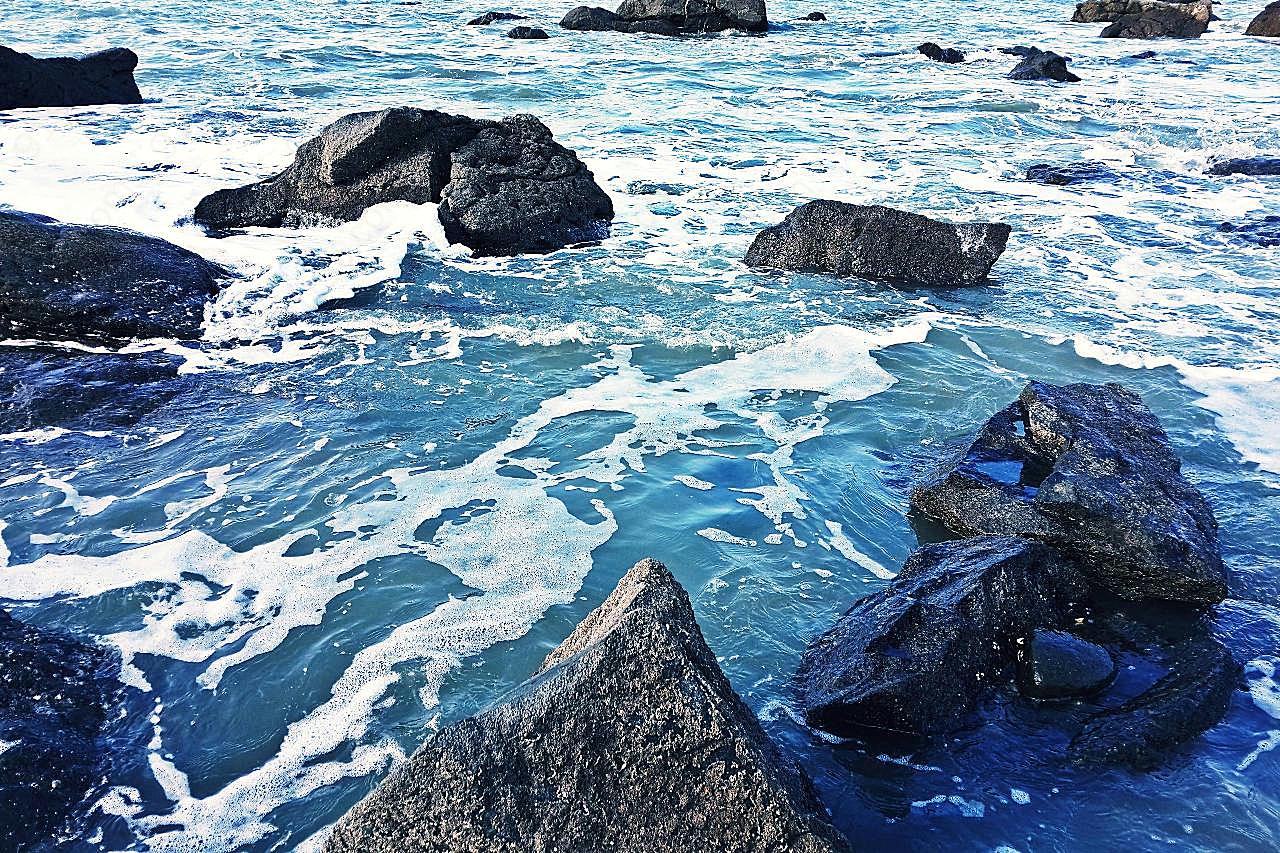 海岸礁石图片摄影高清