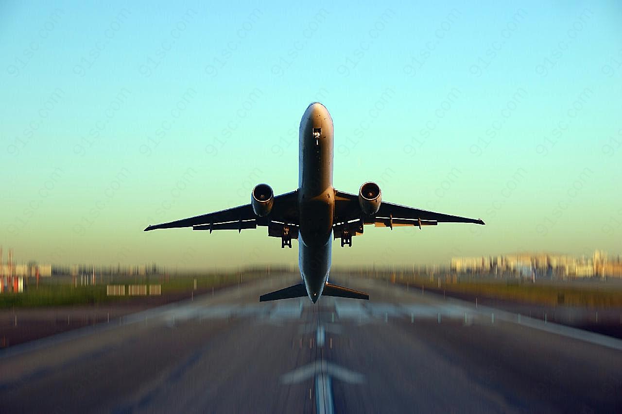 机场起飞飞机图片交通工具