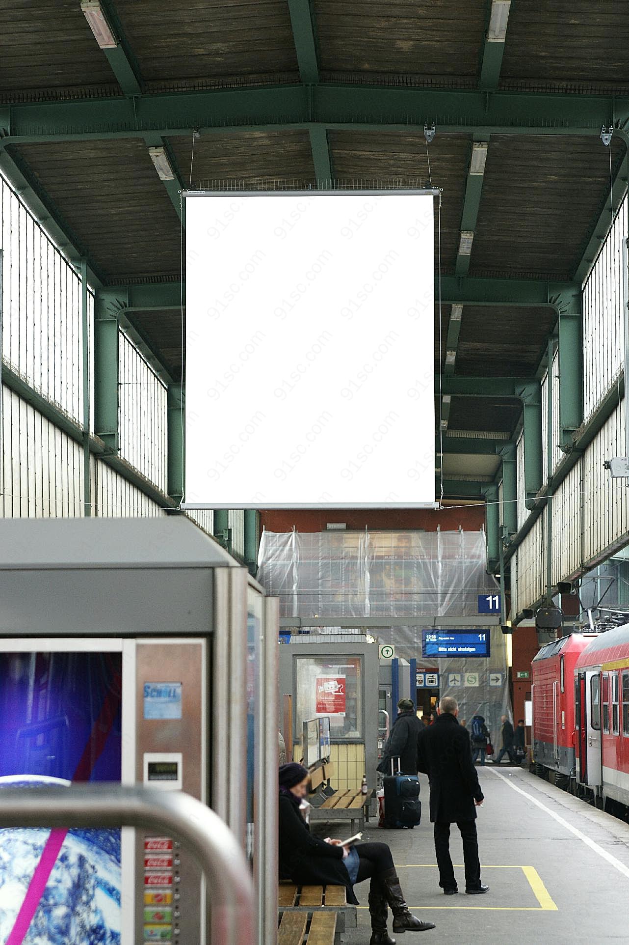 地铁车站空白广告牌图片高清