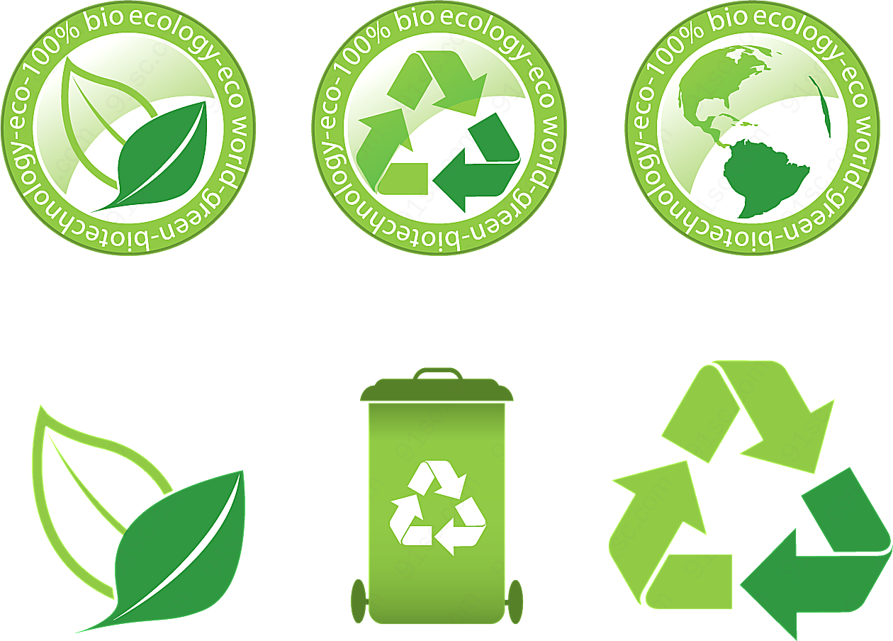 环保回收图标矢量环保图标