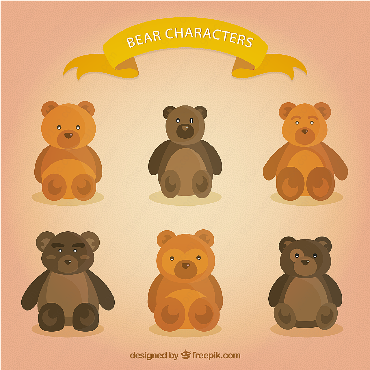 可爱泰迪熊矢量矢量卡通动物