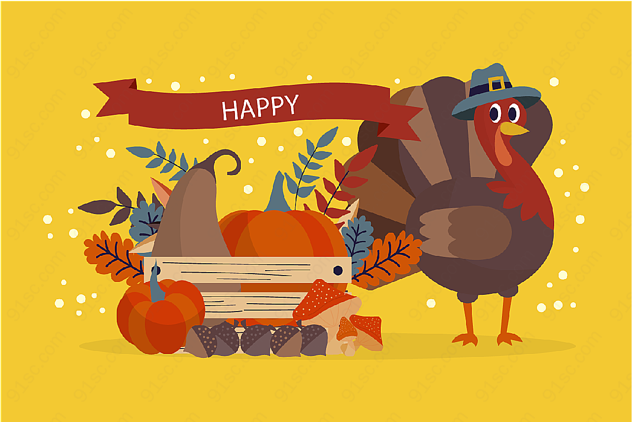 感恩节火鸡和食物其它其它矢量节日其它