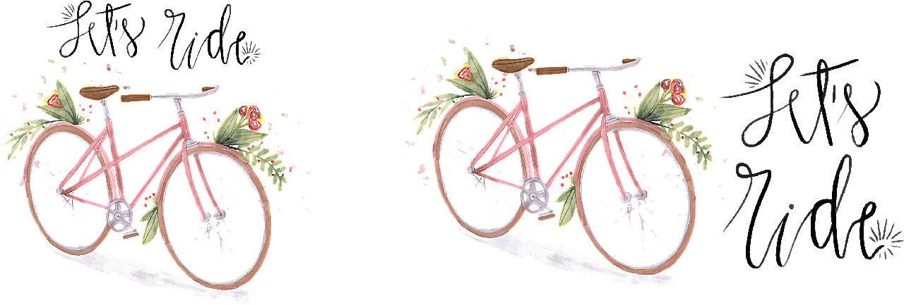 彩绘单车矢量插画