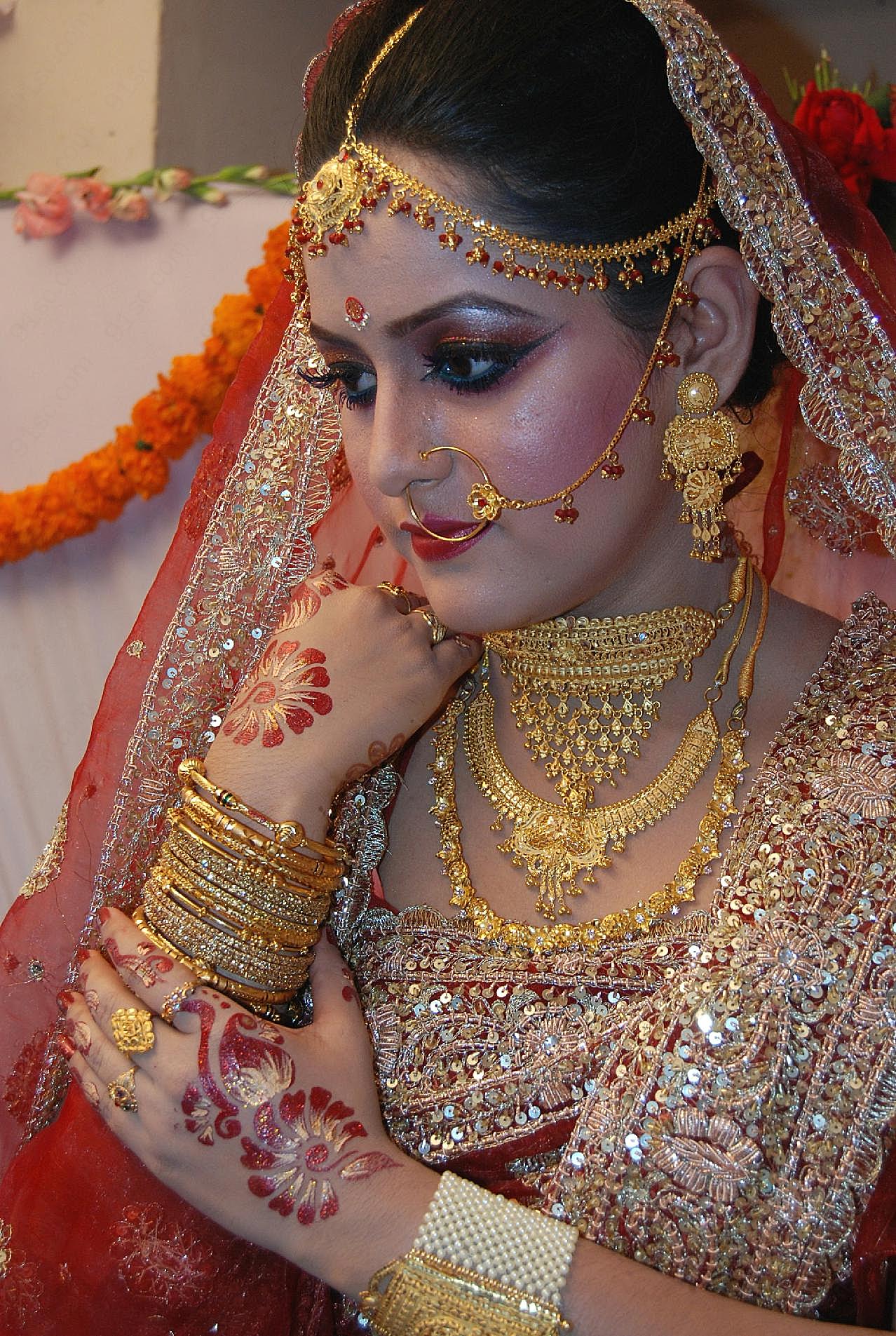 漂亮印度新娘图片人物速写
