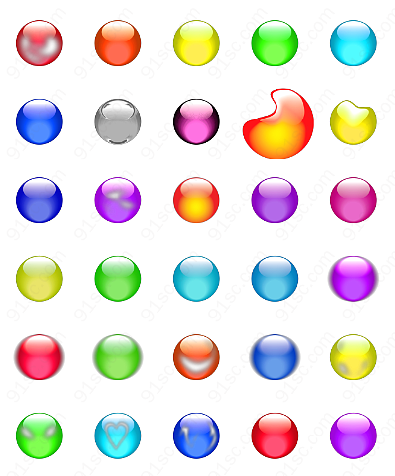 多色彩水晶球系列图标