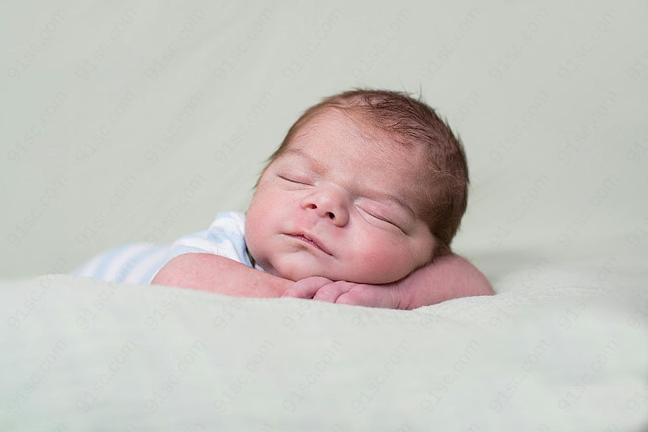 新生婴儿睡觉图片摄影高清
