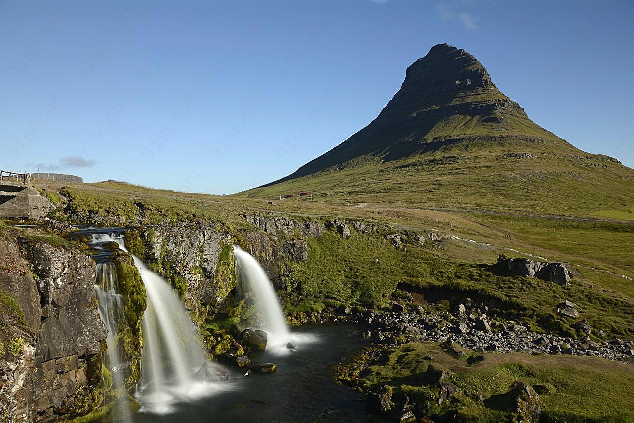 冰岛草帽山图片高清景观