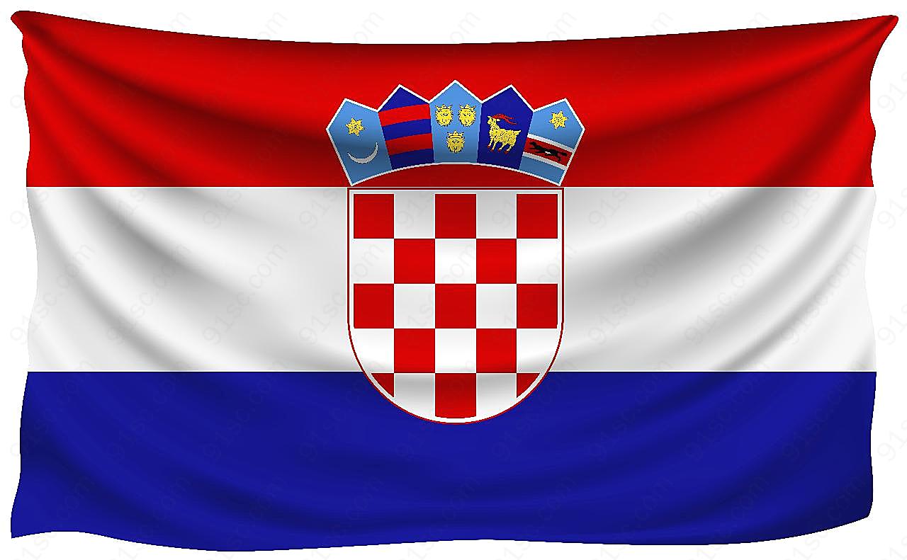 克罗地亚国旗图片摄影