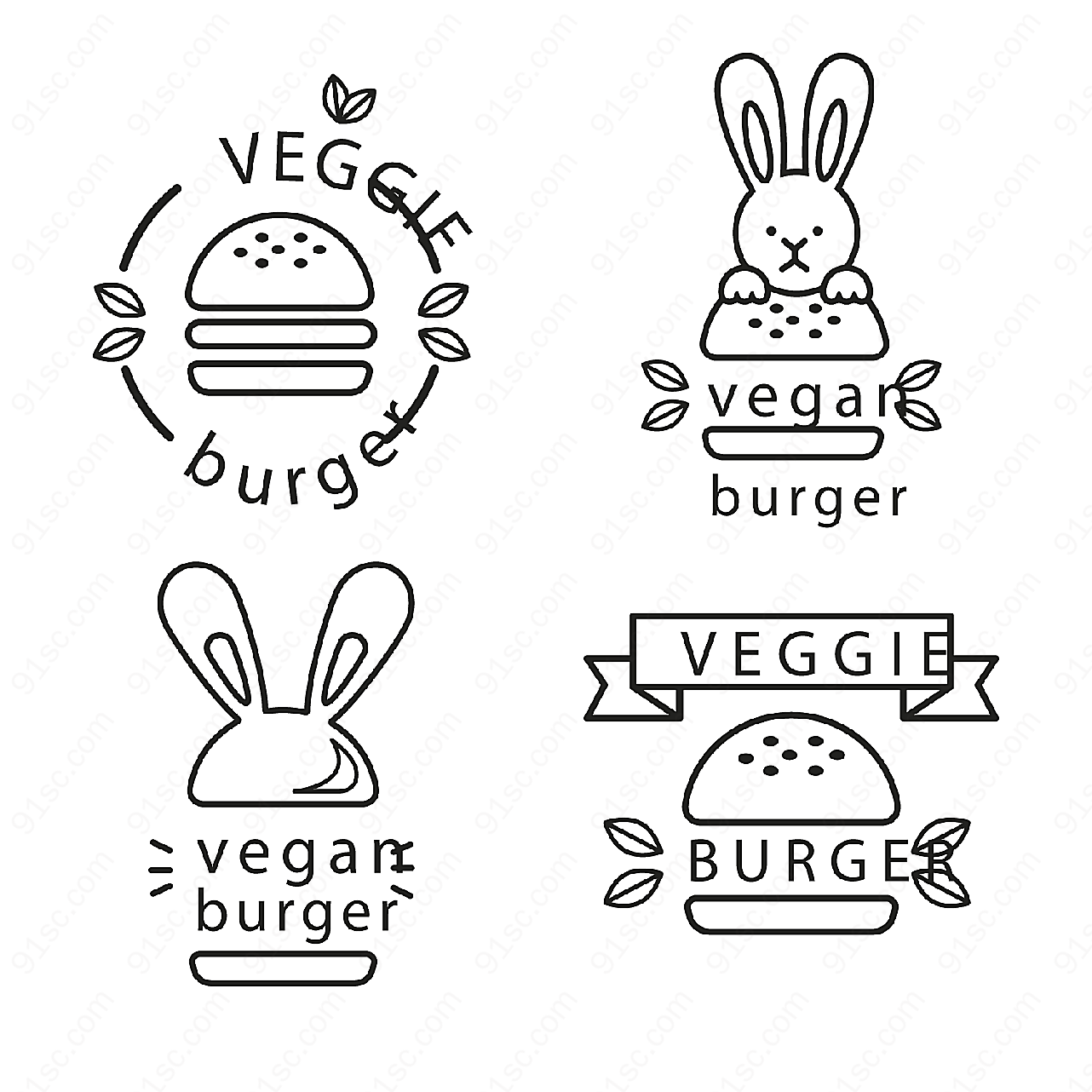 汉堡包标志矢量logo图形