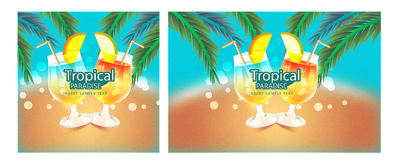 热带沙滩鸡尾酒平面广告