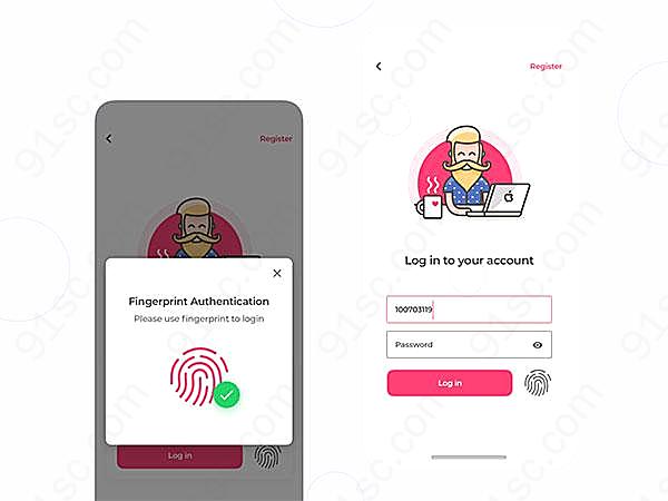 用户指纹登录界面APP