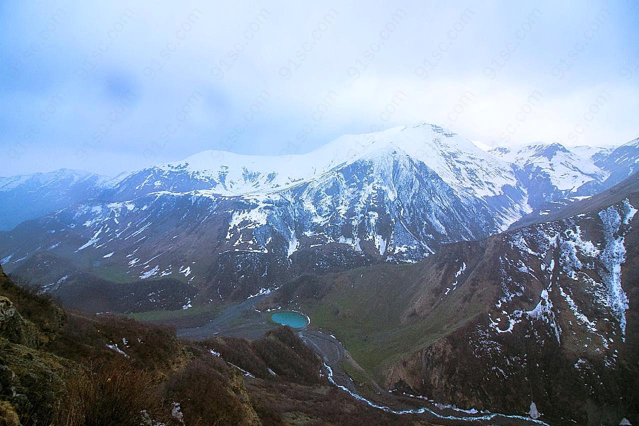 格鲁吉亚雪山景观图片山脉