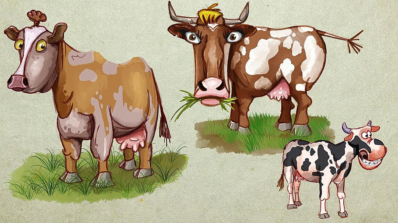 卡通奶牛背景图片摄影高清