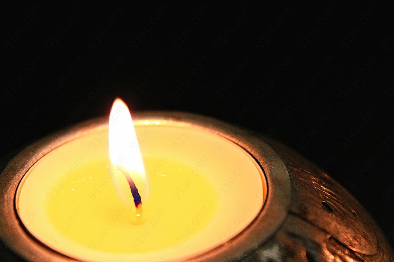 小圆蜡烛火焰图片摄影