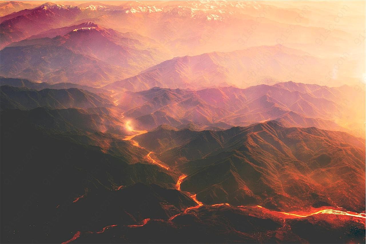 火山岩浆风景自然摄影