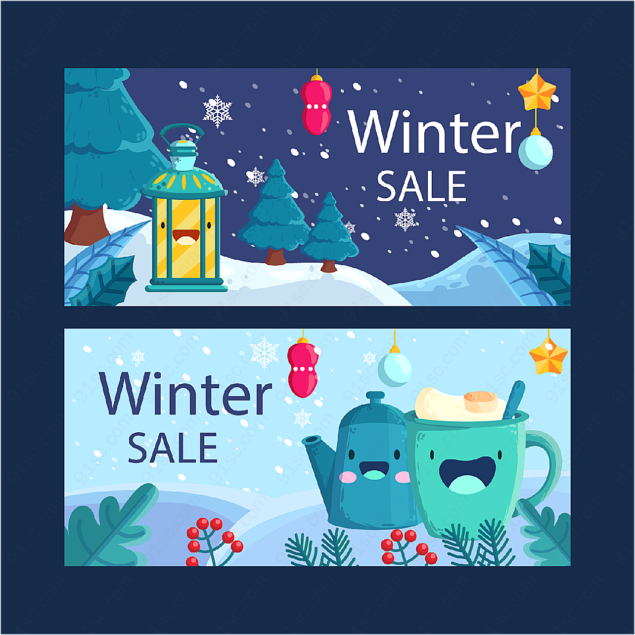 冬季销售横幅平面广告