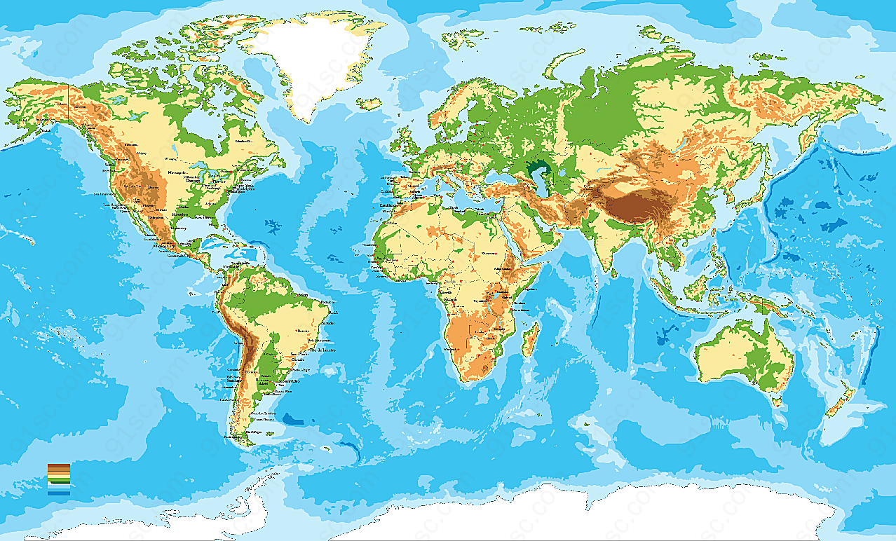 世界版图地理矢量地图