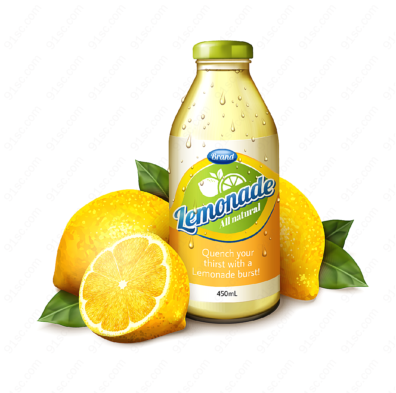 柠檬和柠檬汁饮料矢量饮品