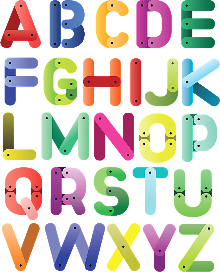 连接造型字母矢量艺术字