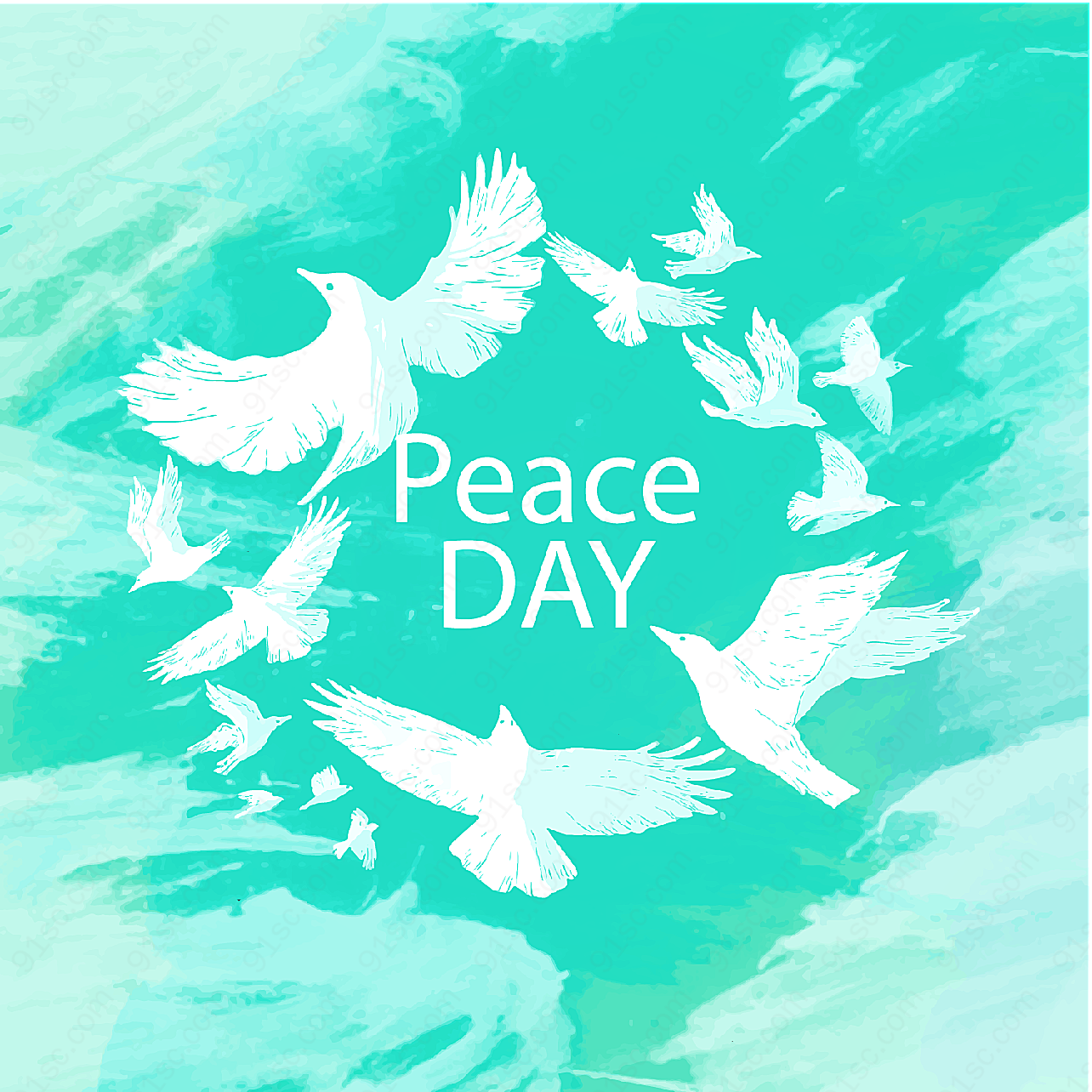 国际和平日白鸽群矢量节日其它
