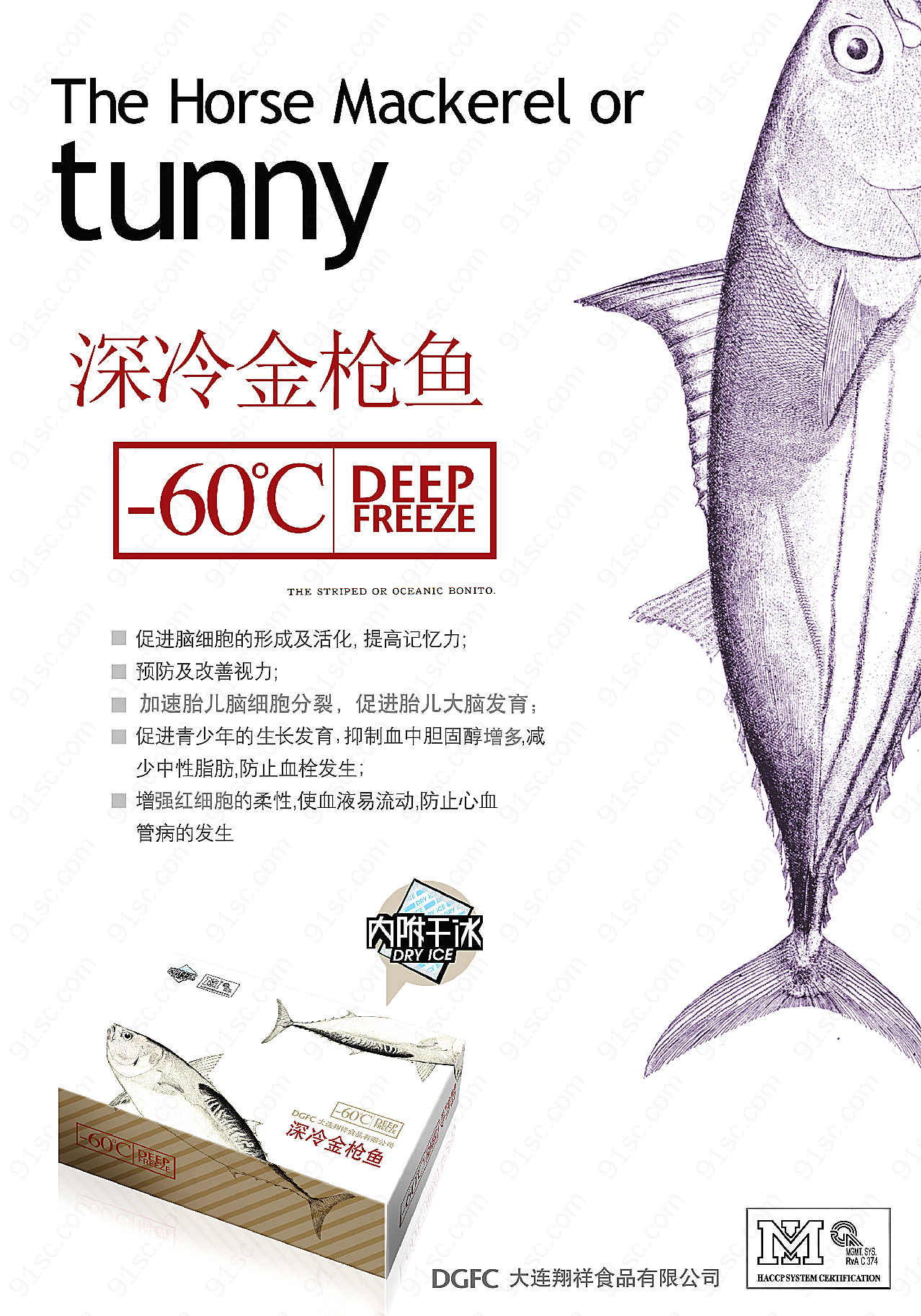 速冻鱼肉招贴平面广告