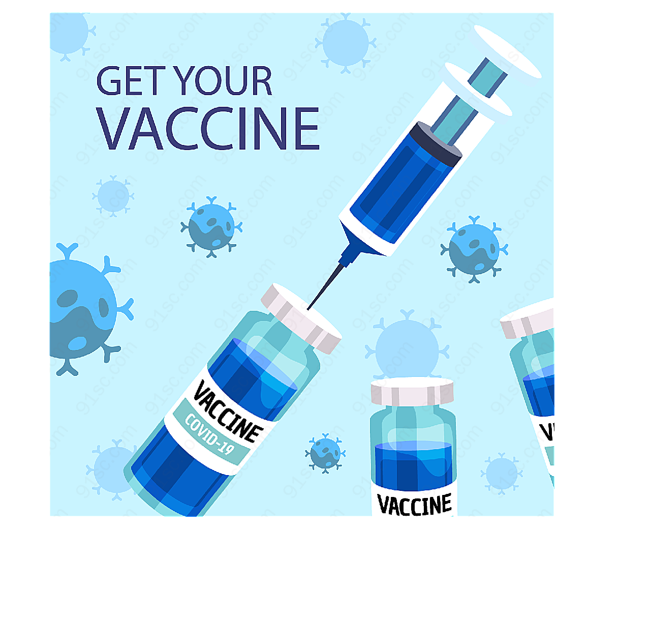 疫苗接种平面宣传广告矢量概念