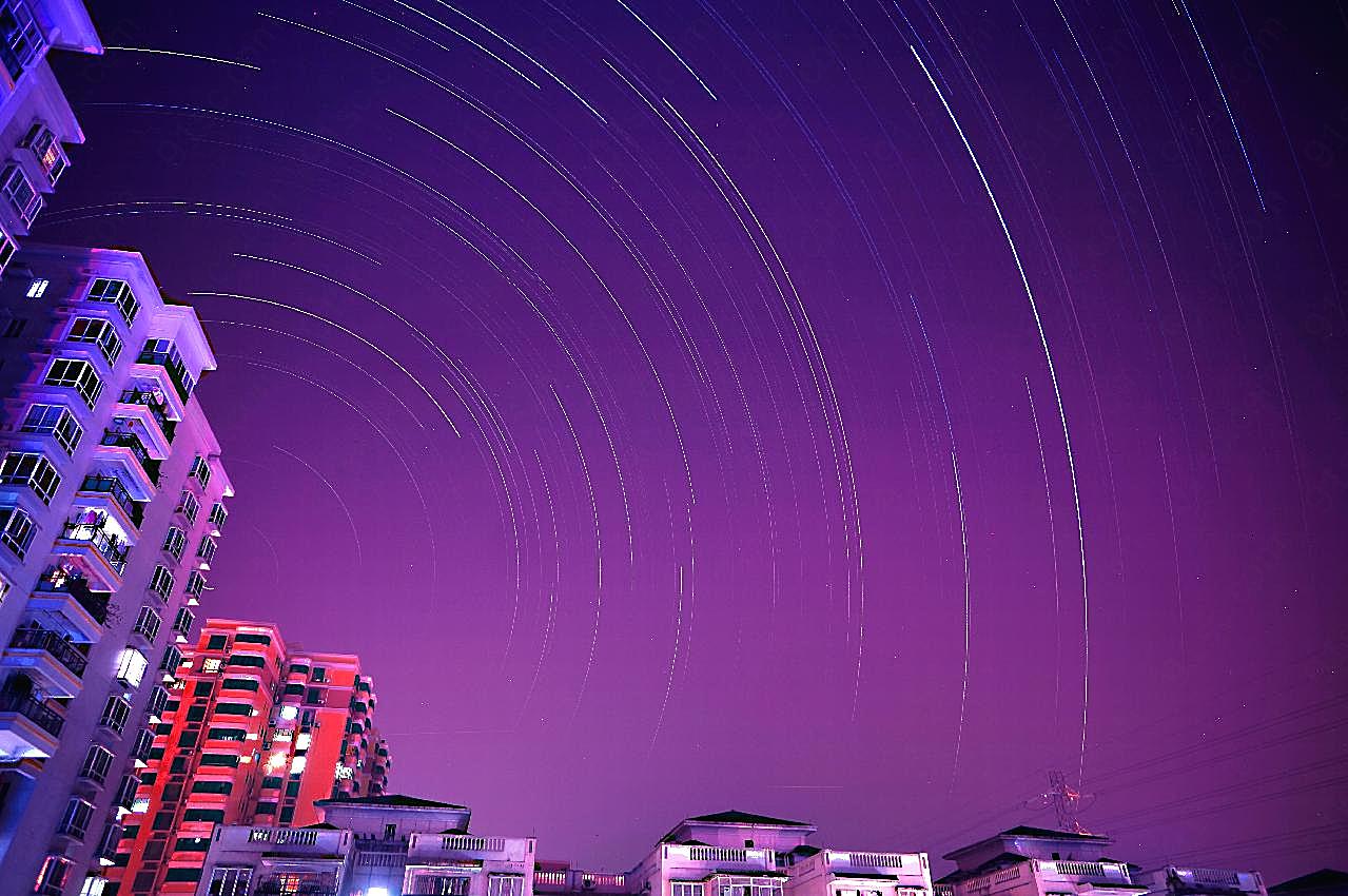 夜空流星雨图片科技现代