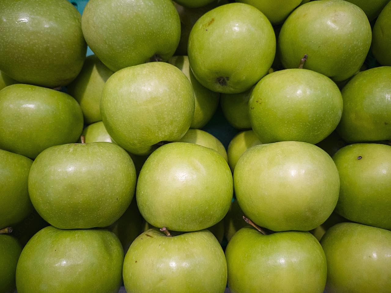 绿苹果堆叠图片美食高清