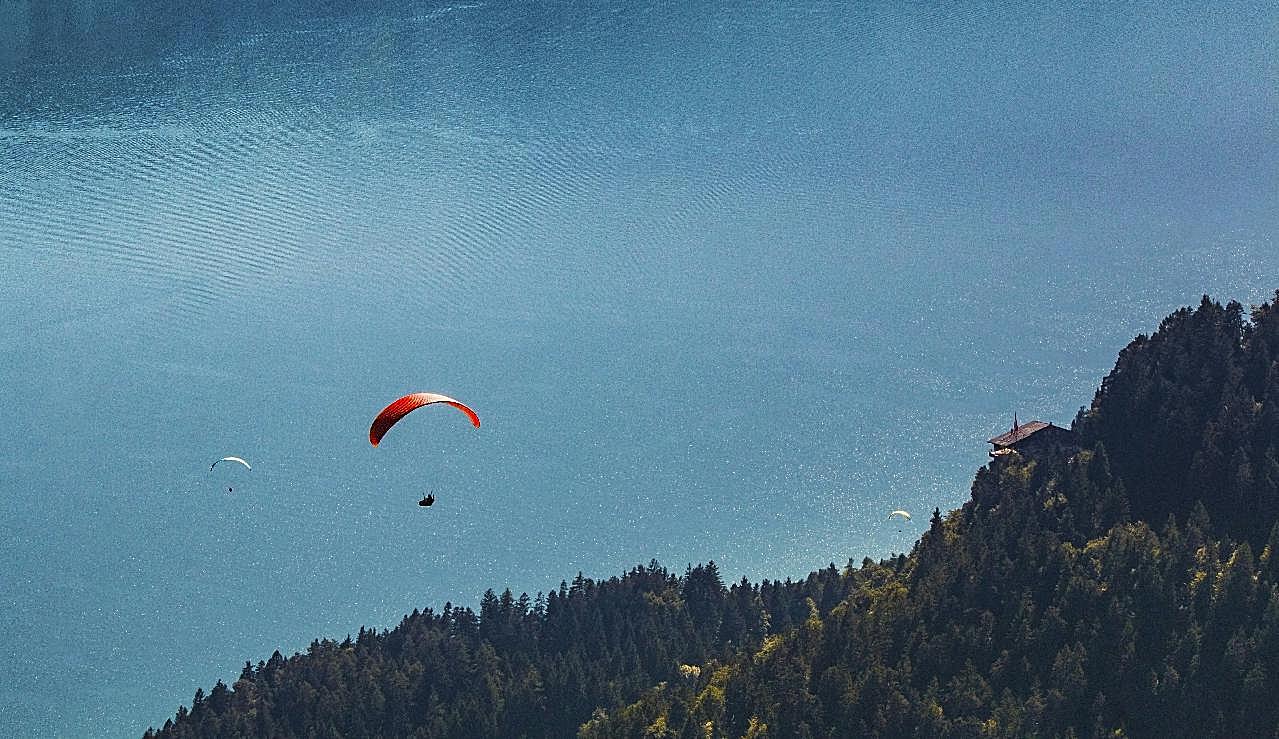 海上高空跳伞运动图片文化艺术