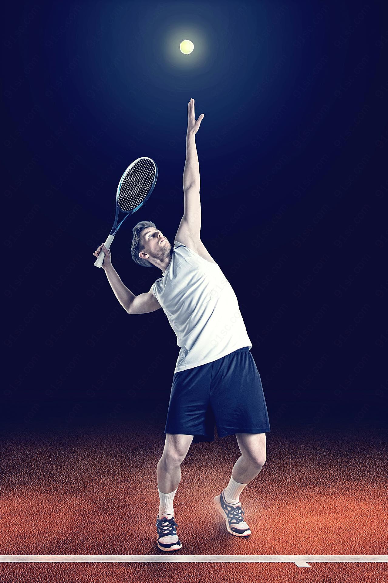 运动健身打网球帅哥图片体育运动